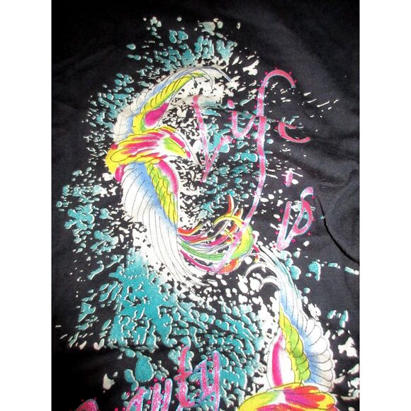 Ed Hardy Life Is Beauty Tattoo Graphic Scarf Black Y2K Glitter Christian Audigie - Picture 2 of 9